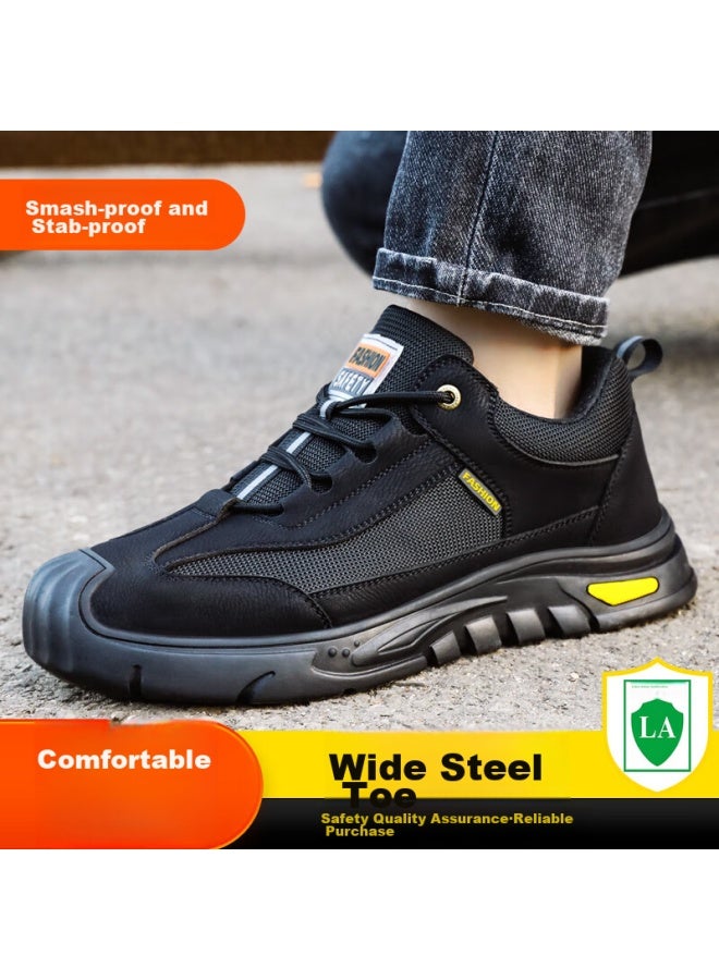 Jingtu Jingtu Safety Shoes For Men, Wear-resistant, Steel Toe Cap, Puncture-resistant, Comfortable, Breathable For Summer, Safety Work Shoes 0253f Size 45 - Image 4
