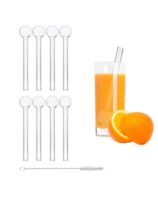 8 PCS Clear Reusable Glass Straws Set, 4" Shatterproof Drinking Straws with Cleaning Brush, BPA-Free, Dishwasher Safe, Perfect for Smoothies, Coffee, Juice, Hot/Cold Drinks - Image 1