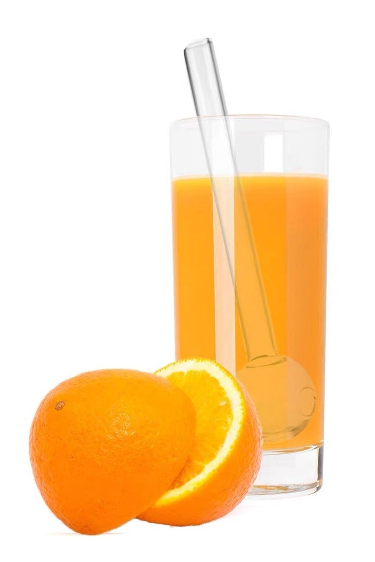 8 PCS Clear Reusable Glass Straws Set, 4" Shatterproof Drinking Straws with Cleaning Brush, BPA-Free, Dishwasher Safe, Perfect for Smoothies, Coffee, Juice, Hot/Cold Drinks - Image 2