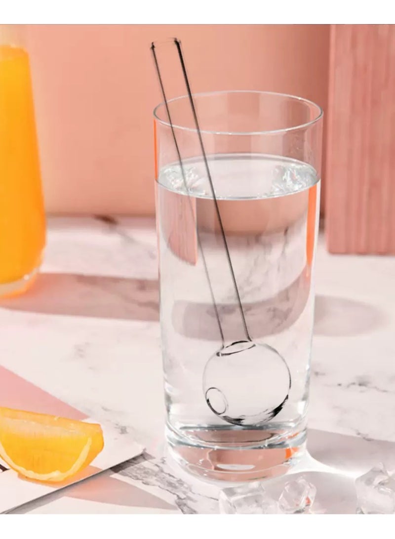 8 PCS Clear Reusable Glass Straws Set, 4" Shatterproof Drinking Straws with Cleaning Brush, BPA-Free, Dishwasher Safe, Perfect for Smoothies, Coffee, Juice, Hot/Cold Drinks - Image 5