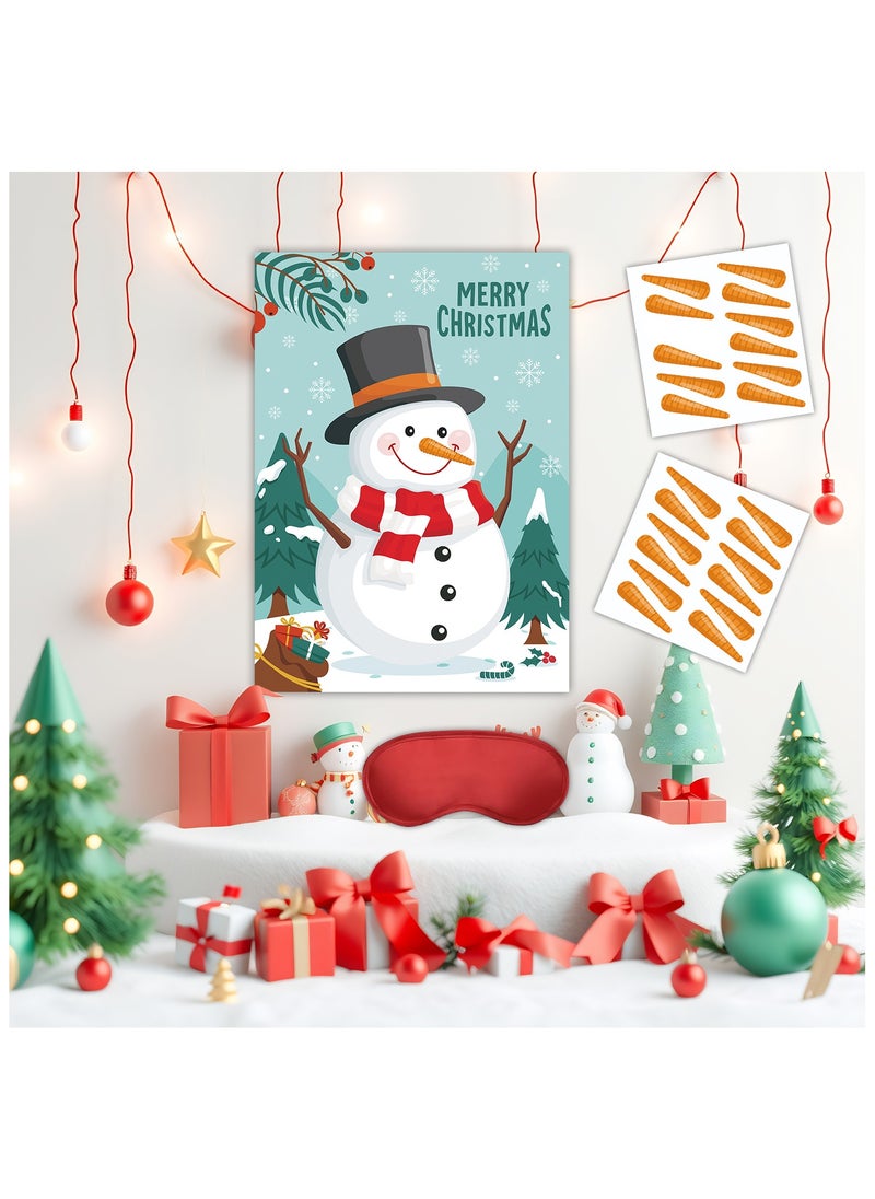 FRUITFUL PARTY - Christmas Party Games for Kids, Pin Your Nose on the Festival Snowman, with Festival Snowman Poster, Festival Carrot Sticker Mask for Festival Theme Party. - Image 1