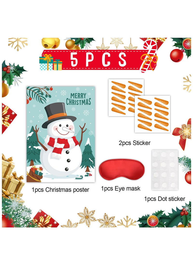 FRUITFUL PARTY - Christmas Party Games for Kids, Pin Your Nose on the Festival Snowman, with Festival Snowman Poster, Festival Carrot Sticker Mask for Festival Theme Party. - Image 1