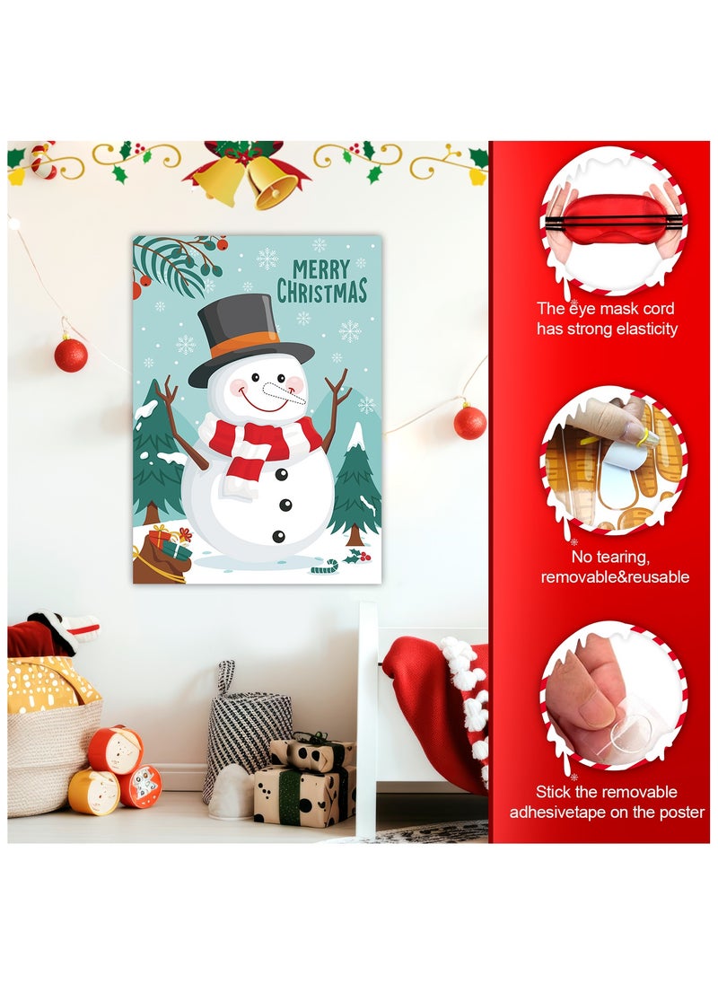FRUITFUL PARTY - Christmas Party Games for Kids, Pin Your Nose on the Festival Snowman, with Festival Snowman Poster, Festival Carrot Sticker Mask for Festival Theme Party. - Image 1