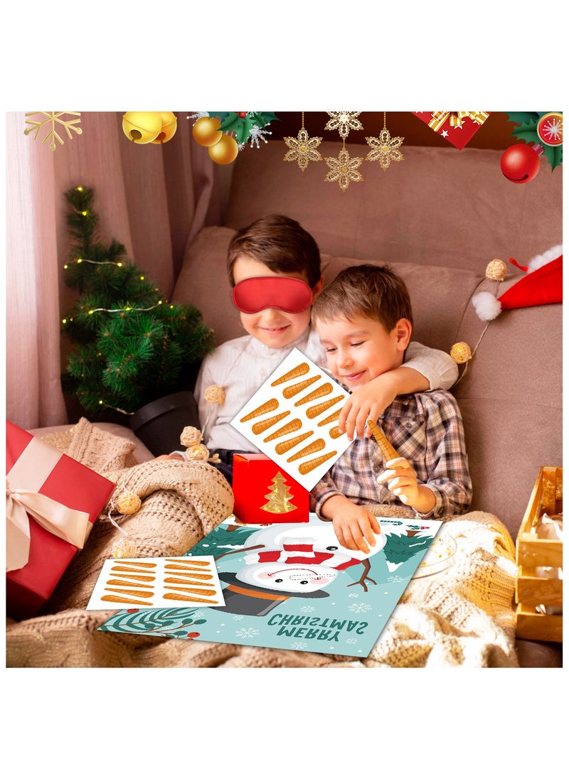 FRUITFUL PARTY - Christmas Party Games for Kids, Pin Your Nose on the Festival Snowman, with Festival Snowman Poster, Festival Carrot Sticker Mask for Festival Theme Party. - Image 1