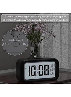 Necomi Creative Nightlight Smart Light Led Alarm Clock Bedside Desk Table Electronic Clock Battery Operated Mute Luminous Alarm Clock，Auto Night Mode With Adjustable Light For Kids Students  - Image 4