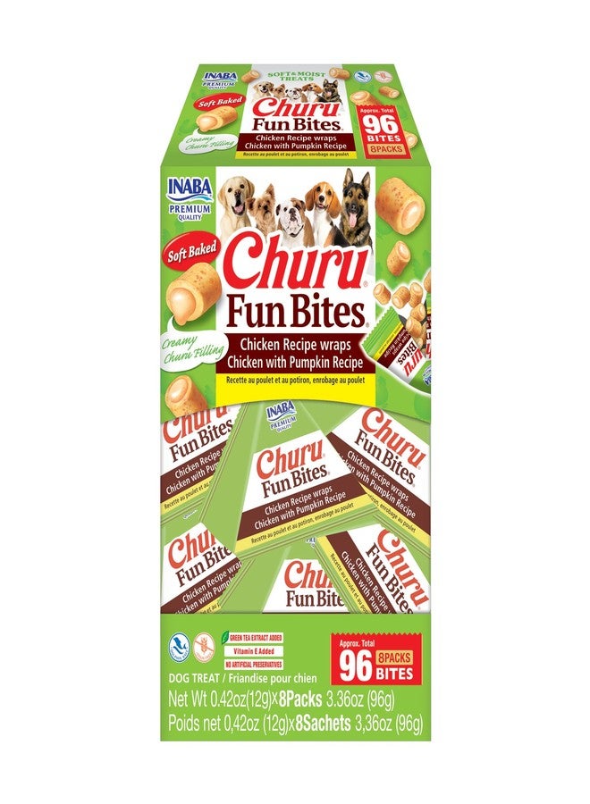 INABA Churu Fun Bites Chewy Dog Treats, Chicken Pumpkin, 8ct - Image 1