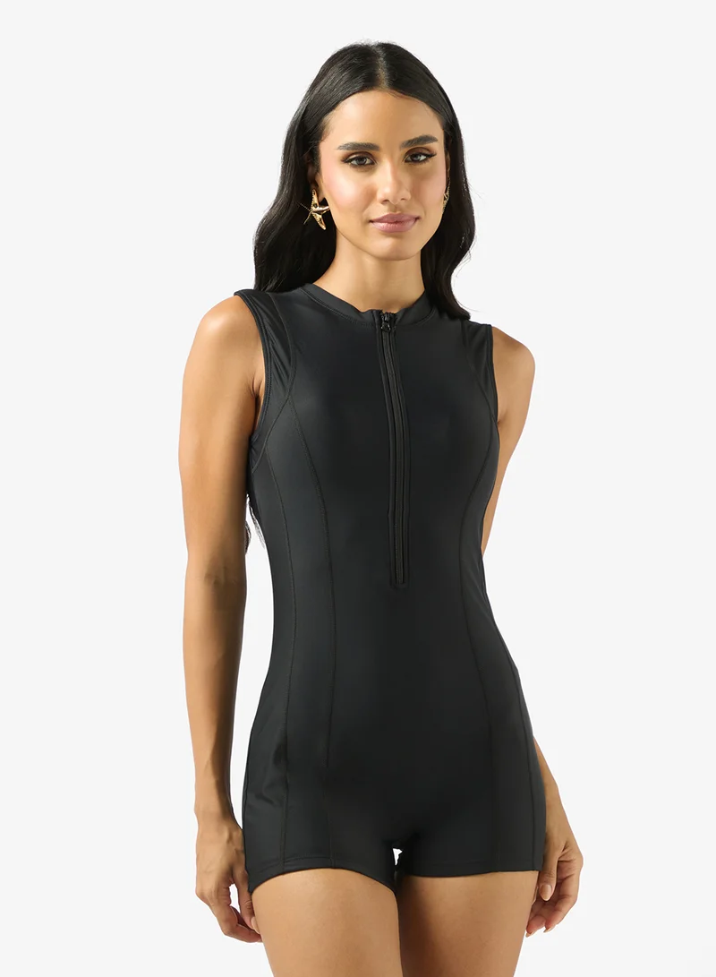 ELLA Zip Up Neck Swimsuit
