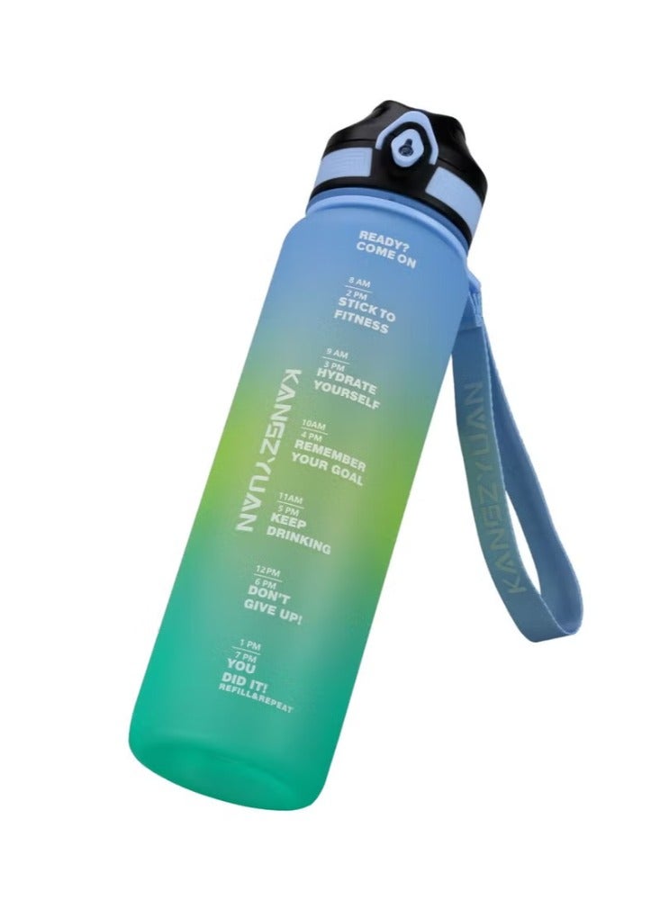 Dreamzon Sports Water Bottle 1000ML Protein Shaker Outdoor Travel Portable Leakproof Drinkware Plastic Drink Bottle BPA Free Multicolour - Image 1