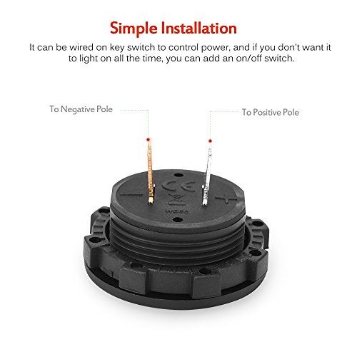 MICTUNING ميكتونينغ J0001L فولت متر (DC 12V عرض رقمي LED مقاوم للماء للقوارب والمركبات البحرية والدراجات النارية والشاحنات وATV وUTV والسيارات والمخيمات والقوافل، لوحة دائرية رقمية حمراء) - Image 5