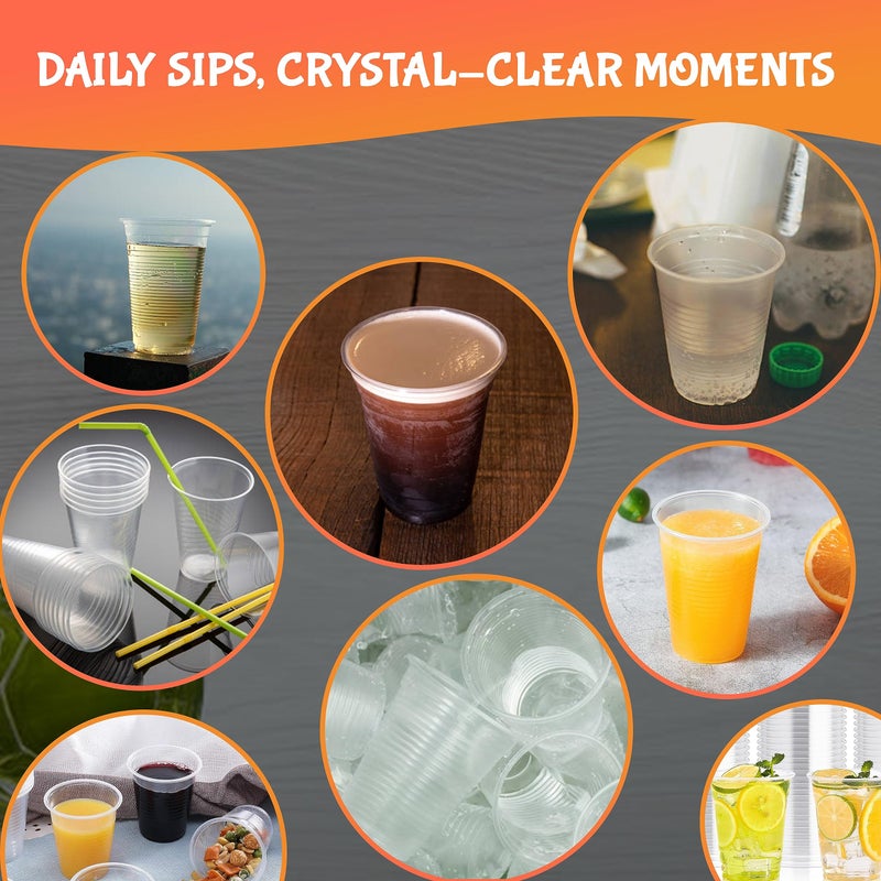 Concession Essentials 9oz Translucent Thin Wall Plastic Cold Cup- Pack of 100ct - Image 3