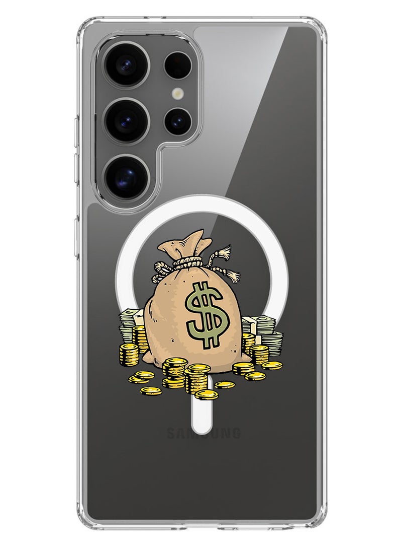 Theodor Magnetic Case for Samsung Galaxy S25 Ultra 6.9-inch Compatible with MagSafe Wireless Charging, Shockproof Phone Bumper Cover Dollar bag - Image 1