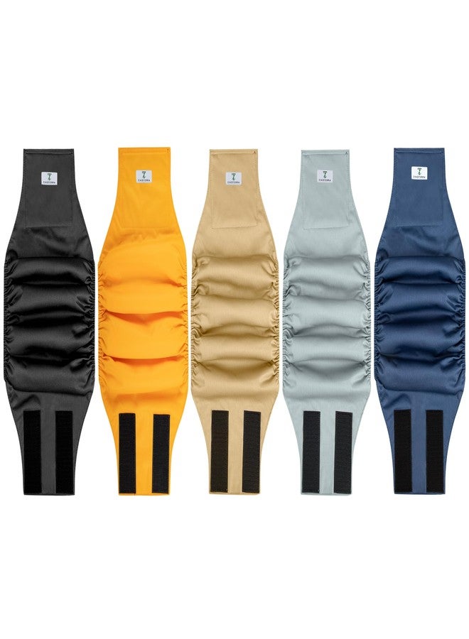 ZINGTERRA 5 Pack Dog Diapers Male,Reusable Leakproof Pet Soft Dog Belly Band Wraps,Male Dog Diaper High Absorbency,Wider Washable Belly Band for Doggy Incontinence and Puppy Training - Image 1