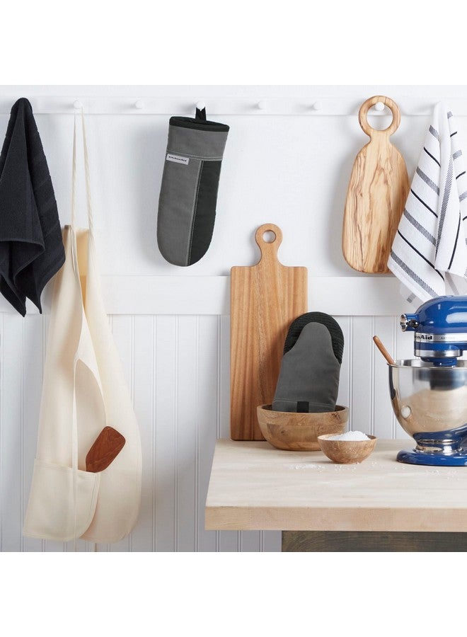 KITCHENAID Beacon Two-Tone Oven Mitt 2-Pack Set, Contour Silver/Matte Black, 5.75"x13" - Image 2