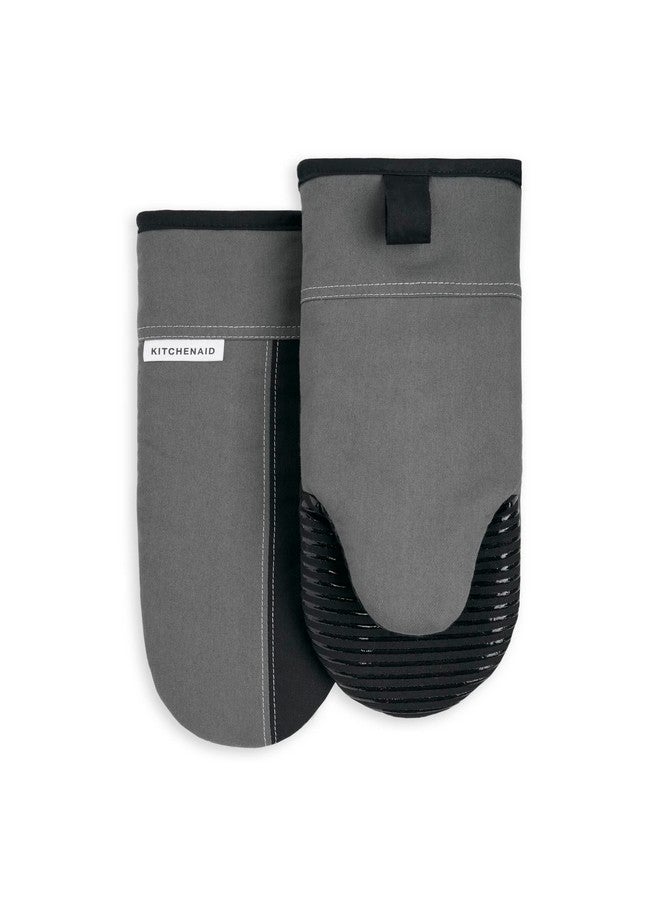 KITCHENAID Beacon Two-Tone Oven Mitt 2-Pack Set, Contour Silver/Matte Black, 5.75"x13" - Image 1