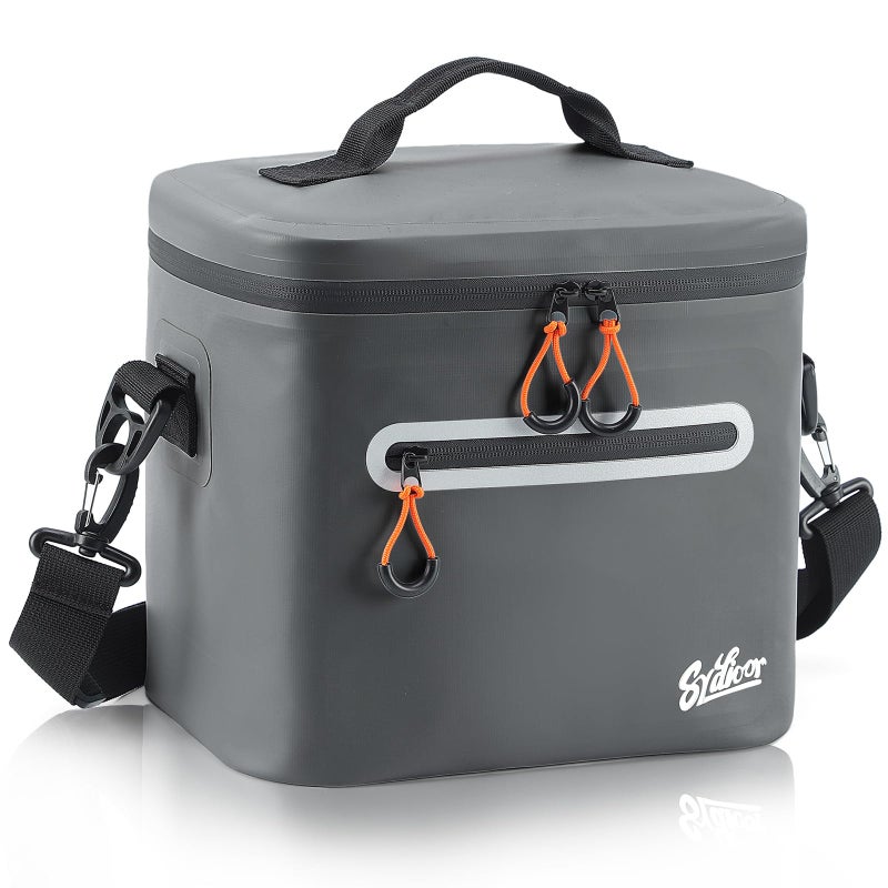 Sydioor SoftSided Cooler Lunch Bag 16 Can Portable Ice Chest Box Waterproof LeakProof Insulated Lunch Box for Work Beach Drink Travel Camping Picnic Meidum Dark Gray - Image 2
