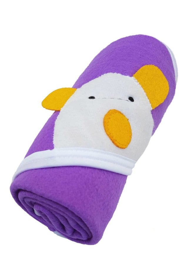 NAMAN Baby Blankets New Born Combo of All Season Hooded Wrappers Cum Towel for Baby Boys and Baby Girls NM-4200- Purple - Image 1