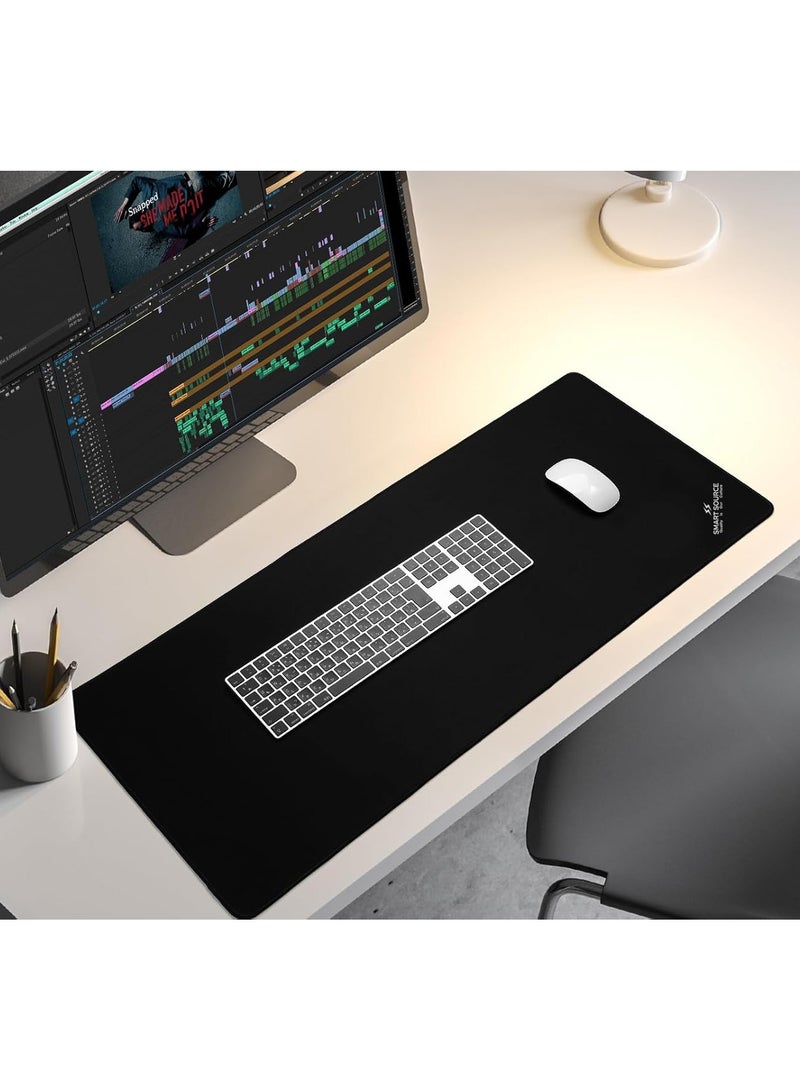 SMART SOURCE Large Mouse Pad, Gaming Mouse Pad, Long Mouse Pads, Waterproof Extra Large Big Mouse Pad with Stitched Edge, XL Non-Slip Black Computer Mousepad Desk Mat for Gamer, Office & Home, 80x30cm Black - Image 4