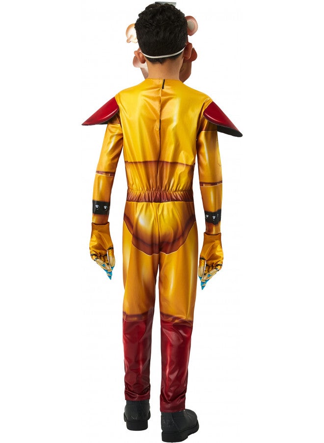 Rubies Five Nights at Freddy's Glamrock Freddy Kid's Costume for a Halloween horror-themed haunted video game look, Large - Image 1