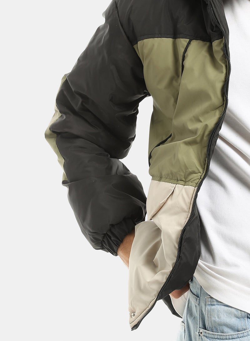 Andora Tri-Tone Long Sleeves Hooded Jacket_Multicolour - Image 4