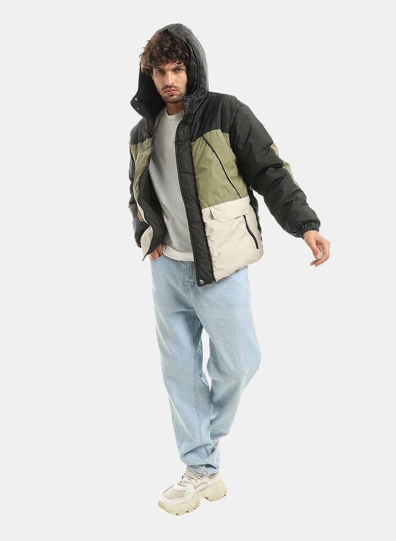 Andora Tri-Tone Long Sleeves Hooded Jacket_Multicolour - Image 5