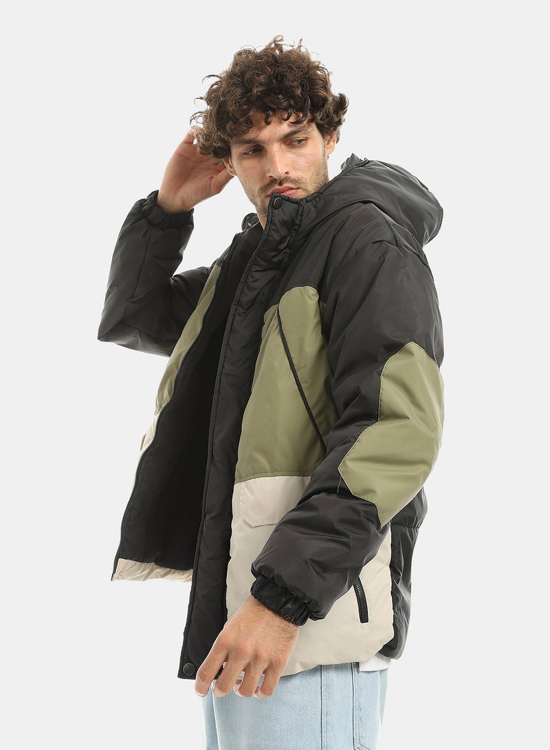 Andora Tri-Tone Long Sleeves Hooded Jacket_Multicolour - Image 2