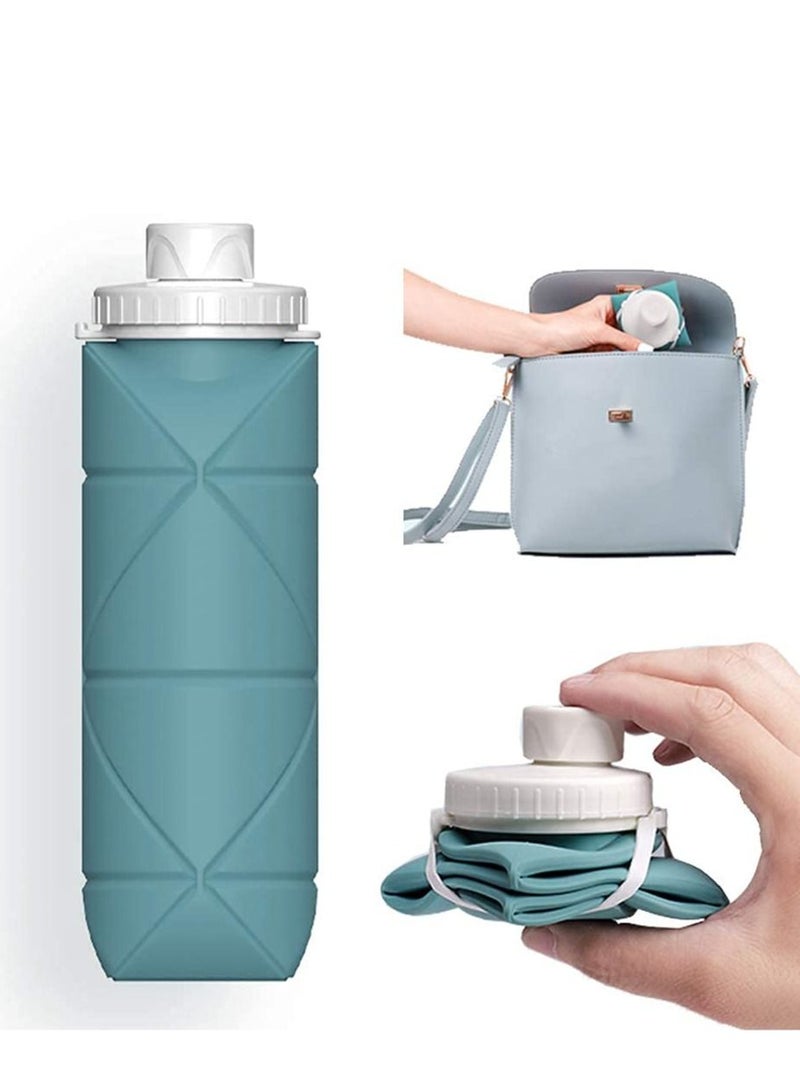 Arabest Collapsible Water Bottle Mug, Leak Proof Valve, Reusable, BPA Free Silicone Collapsible Travel Bottle Mug, Gym Camping Hiking Trip - Image 1
