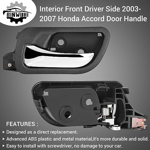 BINWUHI Front Left Driver Side Interior Door Handle Compatible with 2003-2007 Honda Accord, Replaces OE 79542,72160SDAA02ZA - Image 5