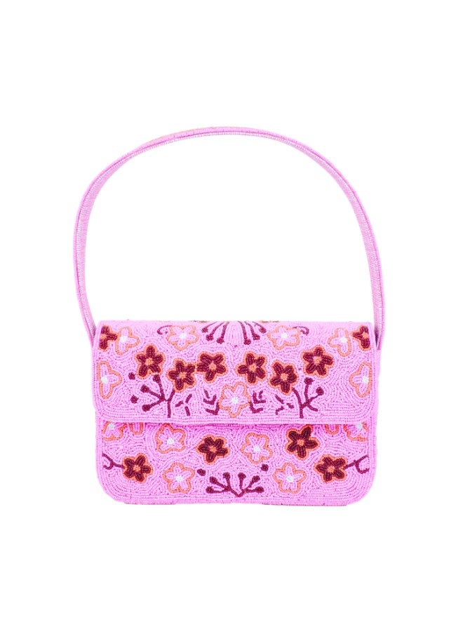 Dollar's Beaded Satin Bag for Women ST23, Evening Clutch with Floral Beads Embroidery, Vintage Style Bridal Wedding Purse, Elegant Party Handbag, Luxe Crossbody Bag - Image 1