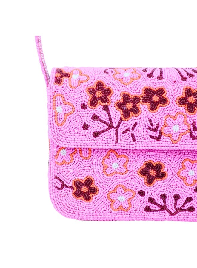 Dollar's Beaded Satin Bag for Women ST23, Evening Clutch with Floral Beads Embroidery, Vintage Style Bridal Wedding Purse, Elegant Party Handbag, Luxe Crossbody Bag - Image 2