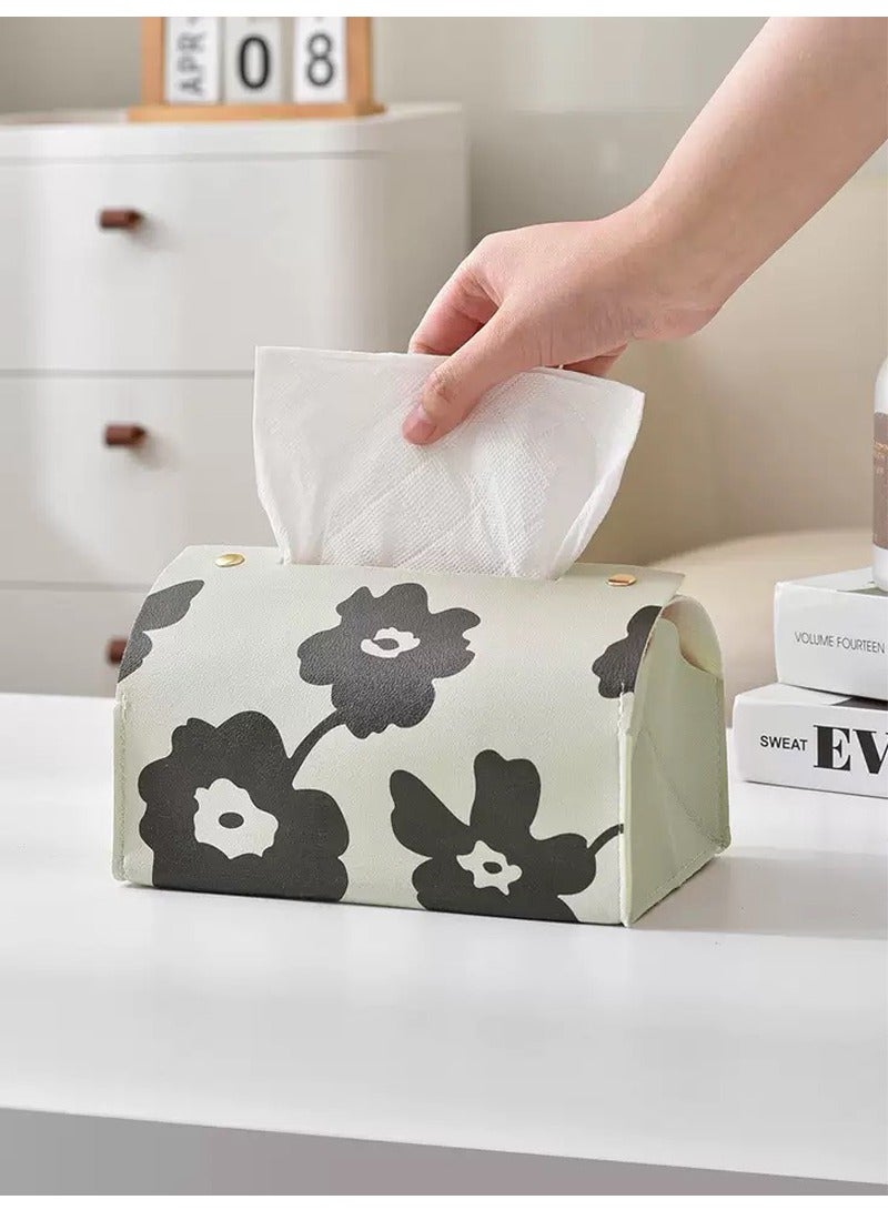 2 حزمة الأنسجة مربع ، PVC جلدية موزع الورق مقاوم للماء ، قوس الأنسجة كبيرة الحجم لحمام المطبخ للسيارات المنزل - Image 3