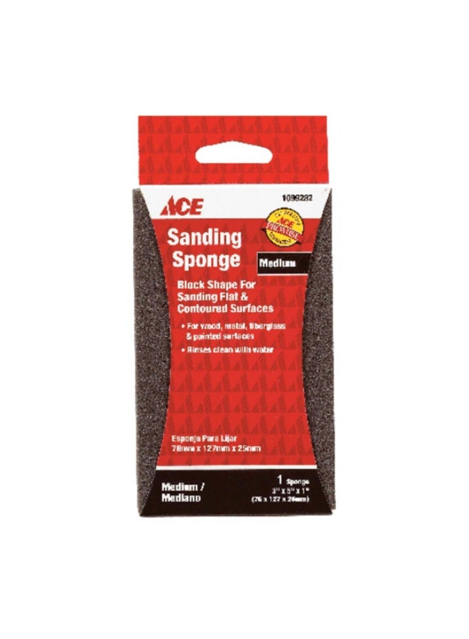 ACE Medium Grit Extra Large Flexible Rinse and Reuse Sanding Sponge Brown 1099282  - Image 3