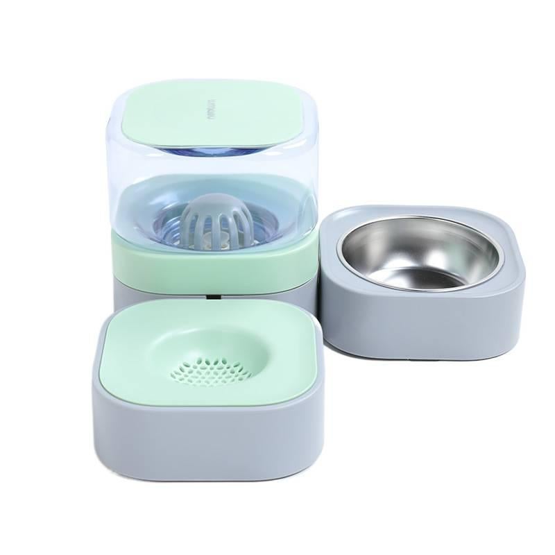 Stainless Steel Pet Bowl with Double Bowl Home Use Feeding Bowl Feeding Accessory Pet Food Bowl Routine Feeding Daily Feeding - Image 1