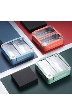 Brain Giggles BrainGiggles 2 Compartments Stainless Steel Lunch Box with Removable Inner Tray Leak Proof Bento Box for Kids Adults - Multifunctional Air Tight Food Container- Blue  - Image 4