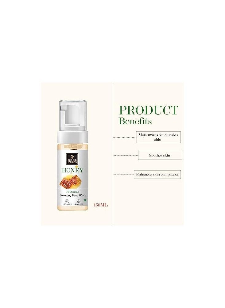 Good Vibes Honey Moisturizing Foaming Face Wash, 150 ml