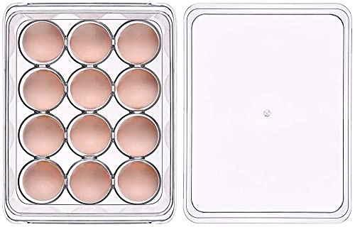 GA-DE Gade Stackable Acrylic Covered Egg Storage Box or Egg Trays for Refrigerator, Carrier Bin - Holds 12 Eggs - 1 Pack - Clear - Image 5