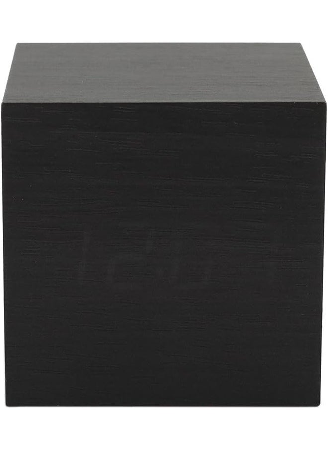 yongsheng Square Shape Digital LED Alarm Clock Black ， Wooden Alarm Clock - Mini Cube LED Digital Clock with Time/Date/Temperature Display, 3 Levels Brightness and Voice Control Great for Home Office Travel  - Image 2