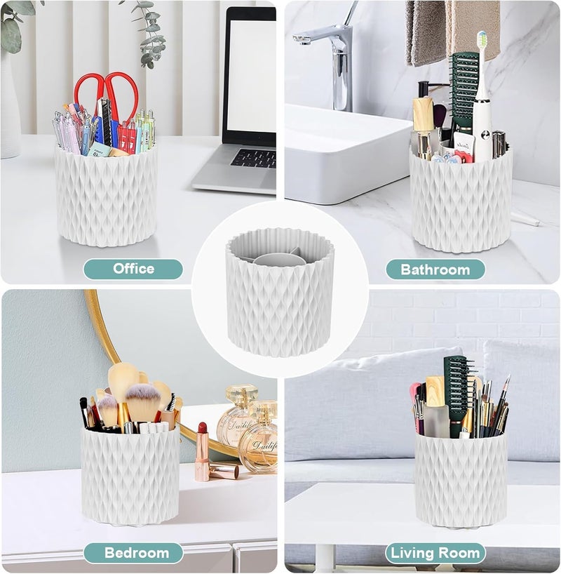 JOLYMIT 360° Rotating Cosmetic Makeup Brush Holder for Bedroom Dressing Table, Bathroom Cabinet, Countertop, Makeup Brushes Cup for Vanity Decor, Paint Brush Holder (Multic - Image 5