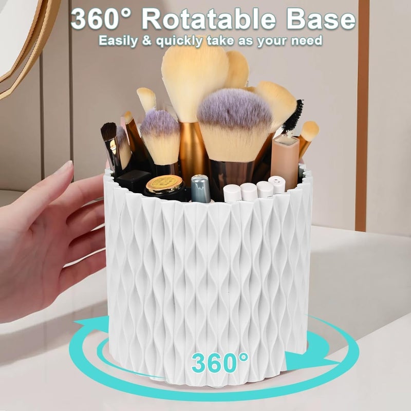 JOLYMIT 360° Rotating Cosmetic Makeup Brush Holder for Bedroom Dressing Table, Bathroom Cabinet, Countertop, Makeup Brushes Cup for Vanity Decor, Paint Brush Holder (Multic - Image 4