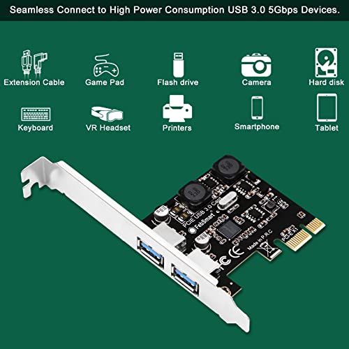 FebSmart 2-Ports Superspeed 5Gbps USB 3.0 PCI Express Expansion Card for Windows, MAC OS X and Linux Desktop PCs, Built in Self-Powered Technology, No Need Additional Power Supply (FS-U2S-Pro) - Image 4