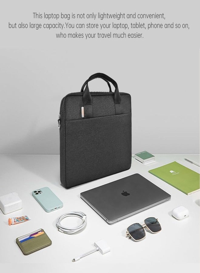 Not Available Laptop Shoulder Bag Carry Case, Waterproof Slim Briefcase Computer Sleeve Cover for MacBook Air 13 M1/M2, MacBook Pro 13/14, 13.5” Surface Laptop 3/4, Chromebook 14 (Grey, 14 inches) - Image 3