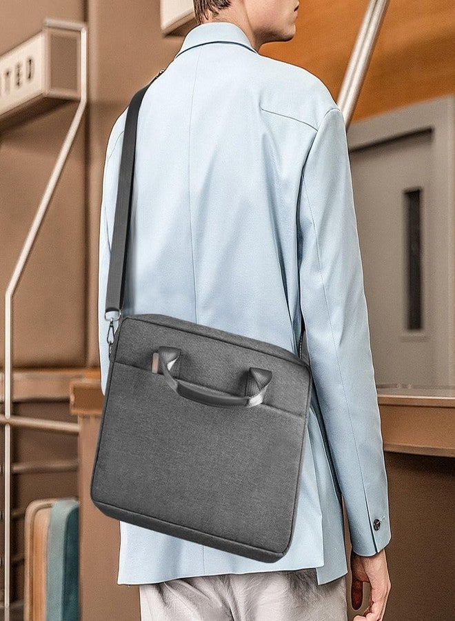 Not Available Laptop Shoulder Bag Carry Case, Waterproof Slim Briefcase Computer Sleeve Cover for MacBook Air 13 M1/M2, MacBook Pro 13/14, 13.5” Surface Laptop 3/4, Chromebook 14 (Grey, 14 inches) - Image 4