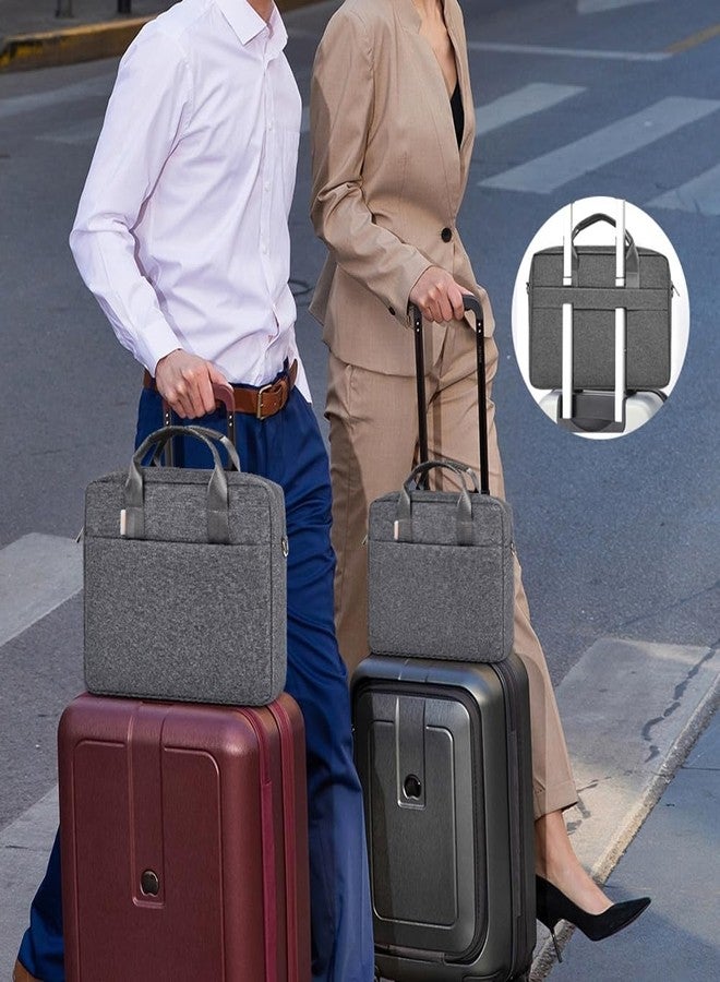Not Available Laptop Shoulder Bag Carry Case, Waterproof Slim Briefcase Computer Sleeve Cover for MacBook Air 13 M1/M2, MacBook Pro 13/14, 13.5” Surface Laptop 3/4, Chromebook 14 (Grey, 14 inches) - Image 5