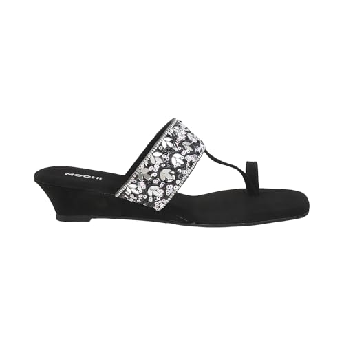 Mochi Women Black Ethincwear Wedge Heel Sandal UK/6 EU/39 (35-989) - Image 3