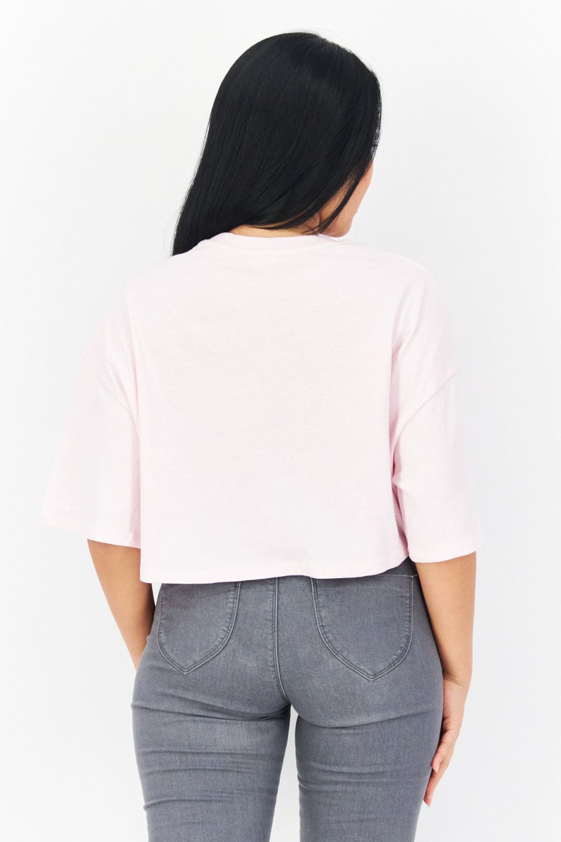 Don't Call Me Jennyfer Chupa Chups x DCMJ Women Crew Neck Short Sleeve Cropped Top, Pink - Image 4