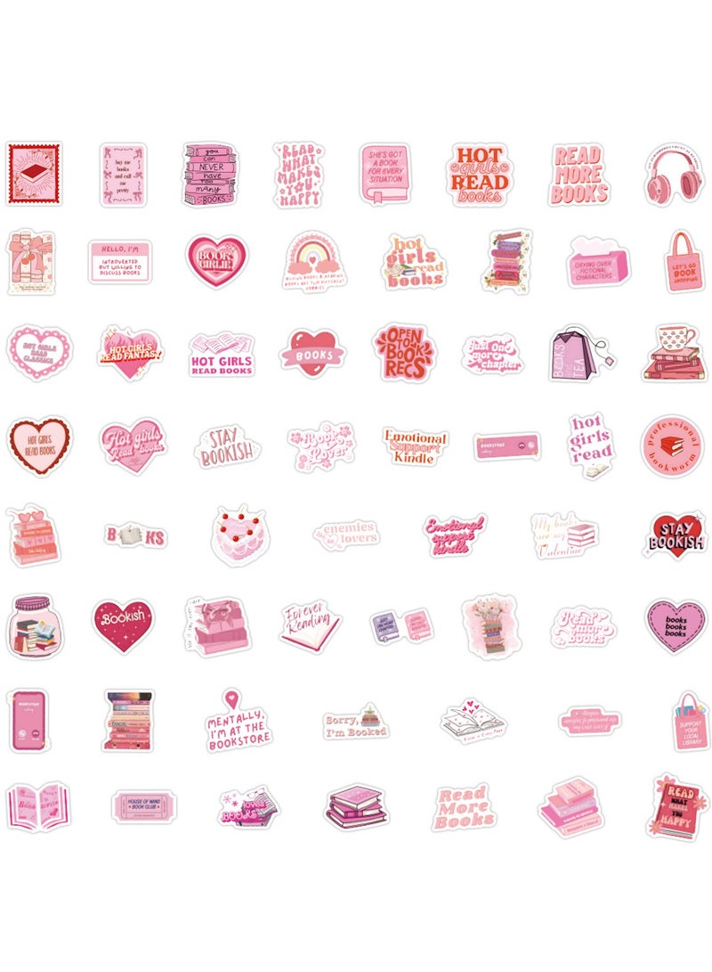 60PCS Pink Bookish Stickers Book Stickers for Reading Stickers Aesthetic Stickers Bookish Gifts for Woman Girl Book Lover - Image 4