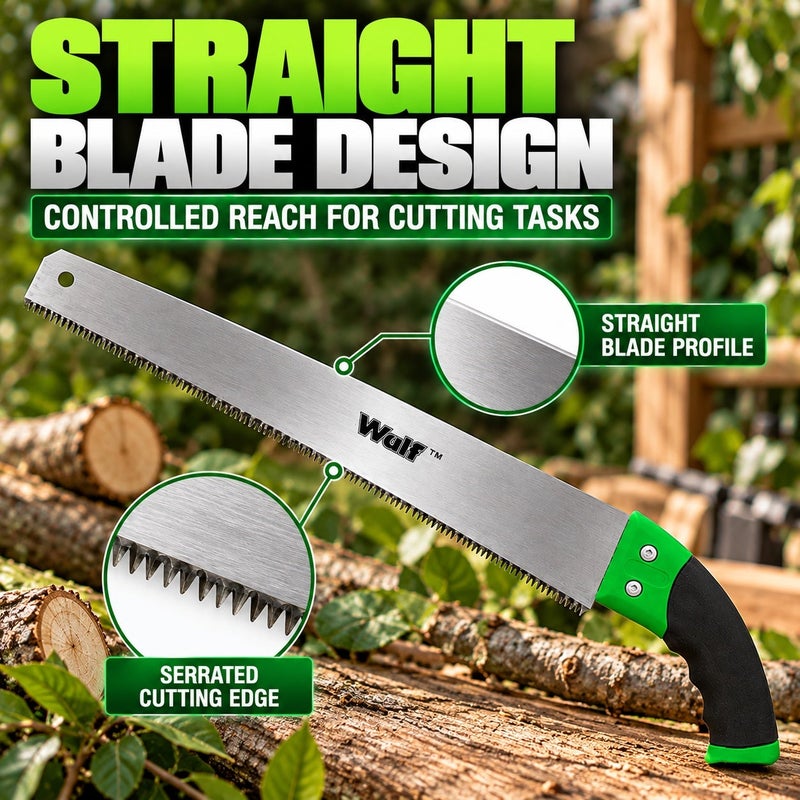 WULF 16 Inch Pruning Saw with Ergonomic Grip Handle, Heavy Duty Hand Saw for Tree Trimming, Garden Pruning, Wood Cutting, Landscaping & Outdoor Gardening Work - Image 4