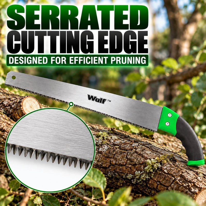 WULF 16 Inch Pruning Saw with Ergonomic Grip Handle, Heavy Duty Hand Saw for Tree Trimming, Garden Pruning, Wood Cutting, Landscaping & Outdoor Gardening Work - Image 3