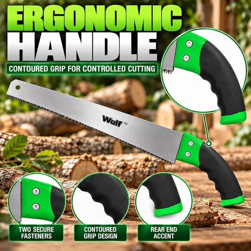 WULF 16 Inch Pruning Saw with Ergonomic Grip Handle, Heavy Duty Hand Saw for Tree Trimming, Garden Pruning, Wood Cutting, Landscaping & Outdoor Gardening Work - Image 5