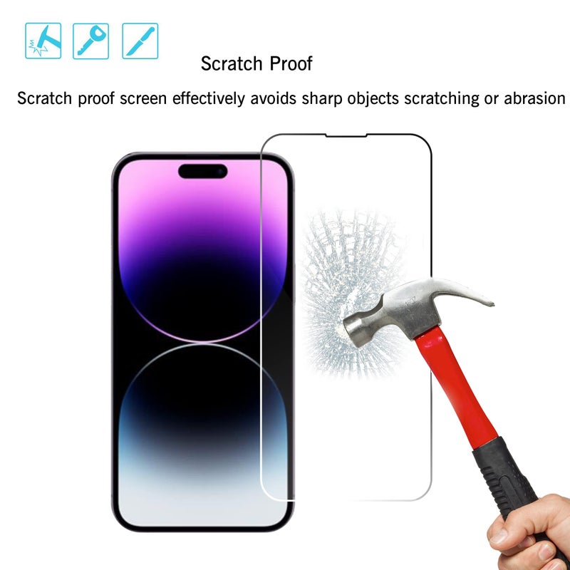 Ailun 3 Pack Screen Protector for iPhone 14 Pro [6.1 inch] + 3 Pack Camera Lens Protector,Sensor Protection,Dynamic Island Compatible,Case Friendly Tempered Glass Film,[9H Hardness] - HD - Image 5