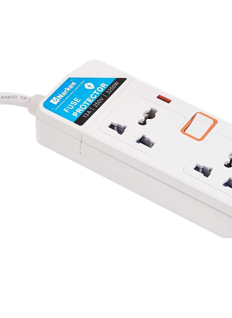 Narken - Narken TC E5-5 E-SeriesExtension Cord, 5 Ways 5 Meter Electric Universal Power Strip wire, 13A Fuse surge With Separate Single Switch and Indicate light, Max 13A, 3250W, AC 250V - Image 1